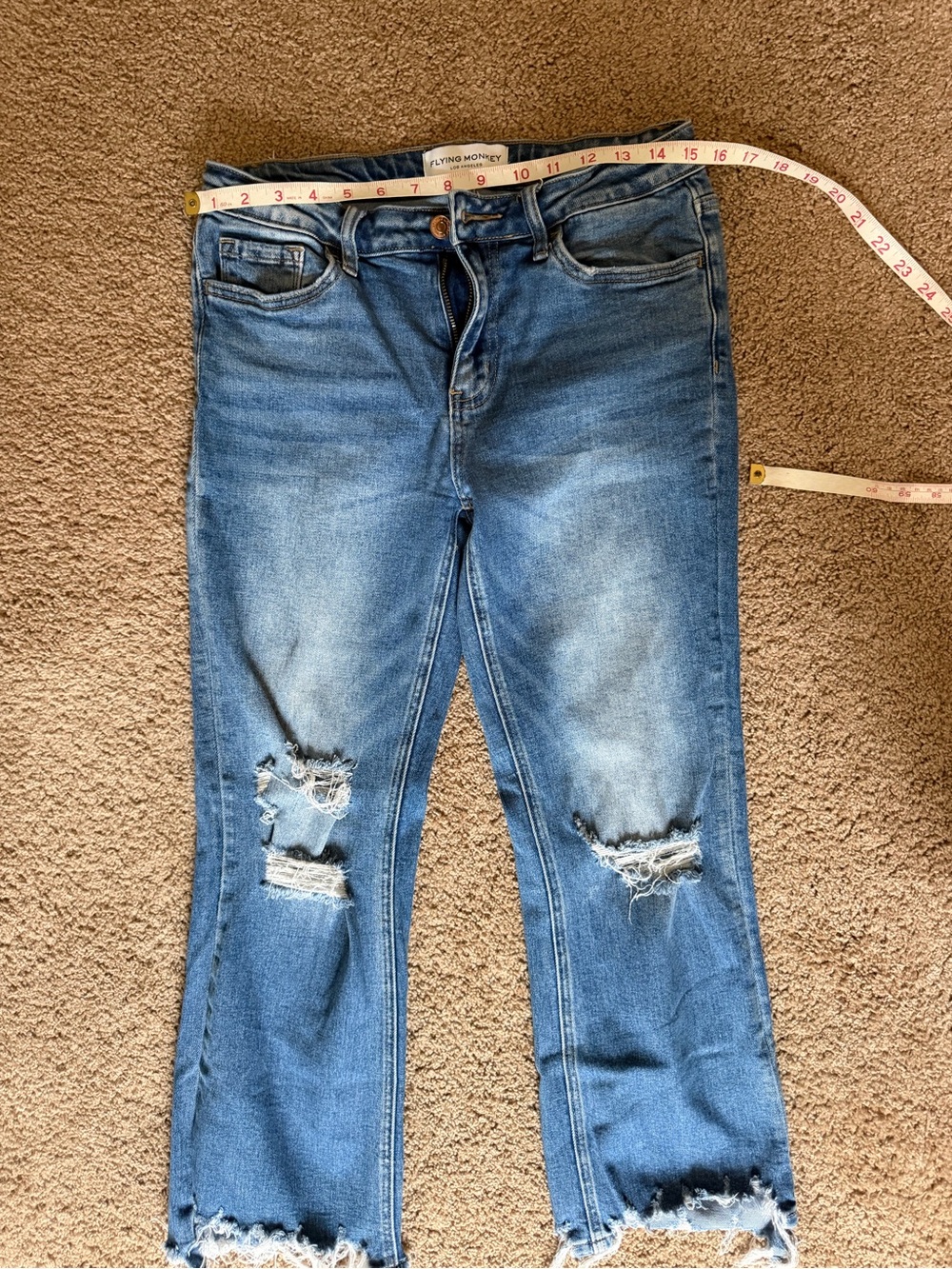 Flying Monkey Blue Ripped Ankle Jeans